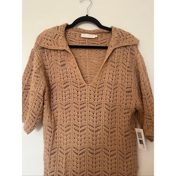 SHORT SLEEVE V-NECK KNITTED MINI DRESS NEW - Picture 3 of 6